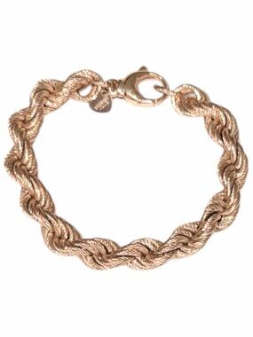 Vintage QVC Bronzo Italia Chunky Twisted Rope Statement Bracelet. 8 inches.